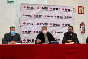 Conferencia de prensa del INE. Foto: Twitter @INEMexico